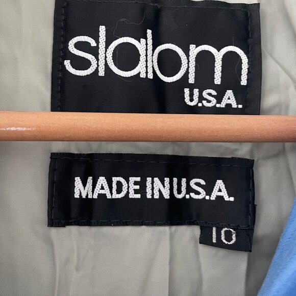 Vintage 80s Slalom Apex Colorblock Ski Jumpsuit Blue & Navy - Picture 9 of 10